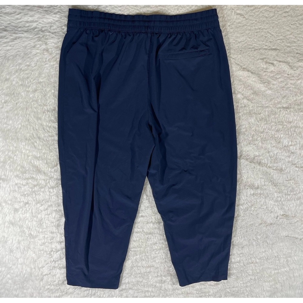 Athleta Arrival Straight Leg Cropped Pants Women Size 18 Navy stretch drawstring - Picture 2 of 5